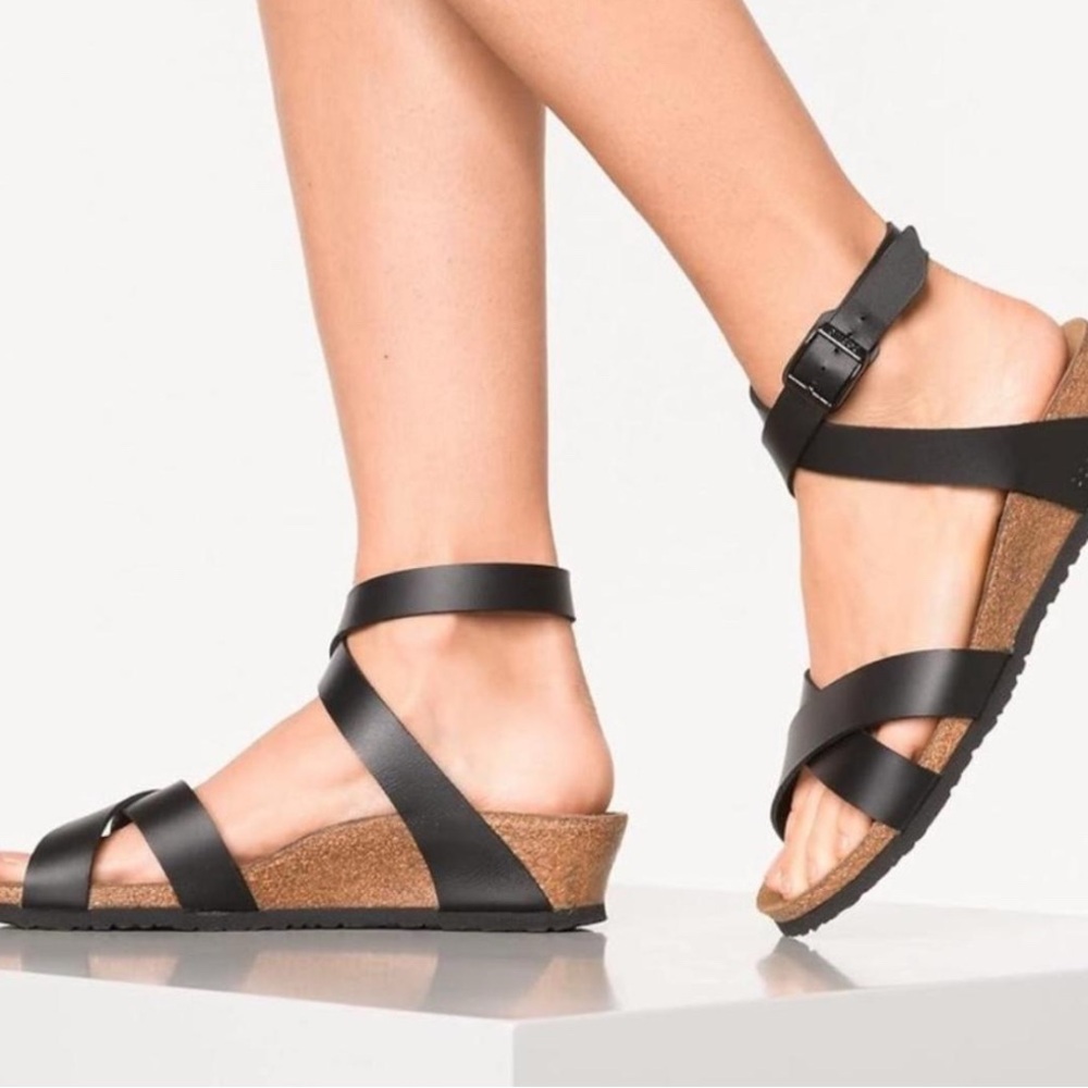 Papillio Black Leather Sandals